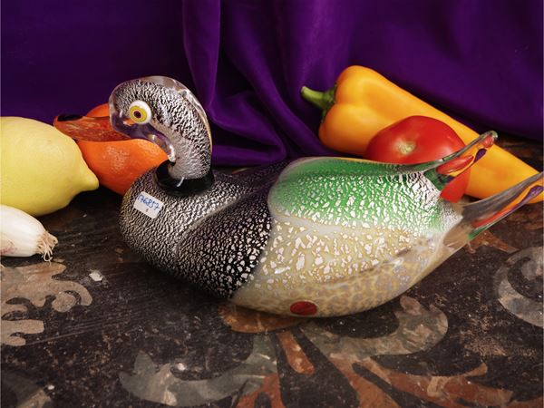 Blown glass duck