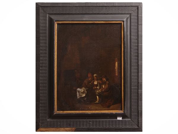 Scuola olandese del XVIII/XIX secolo - Interior of a tavern