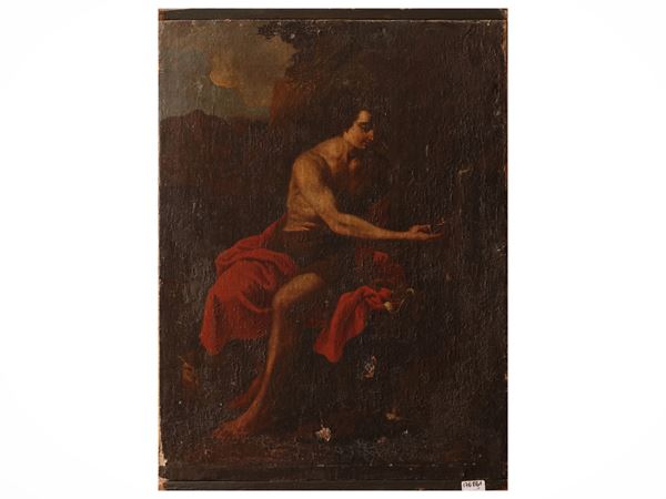 Scuola romana del XVII secolo - Saint John the Baptist