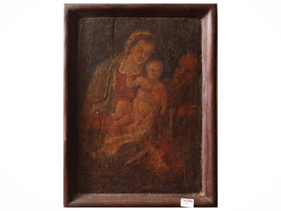 Madonna con Bambino e San Giuseppe, olio su tavoletta