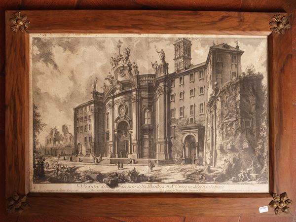 Giovanni Battista Piranesi - Veduta della facciata della Basilica di Santa Croce in Gerusalemme