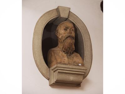 Ritratto virile con barba, busto in terracotta
