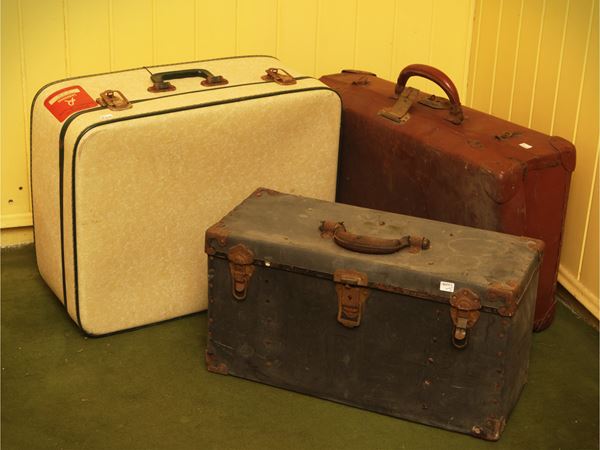 Three vintage suitcases