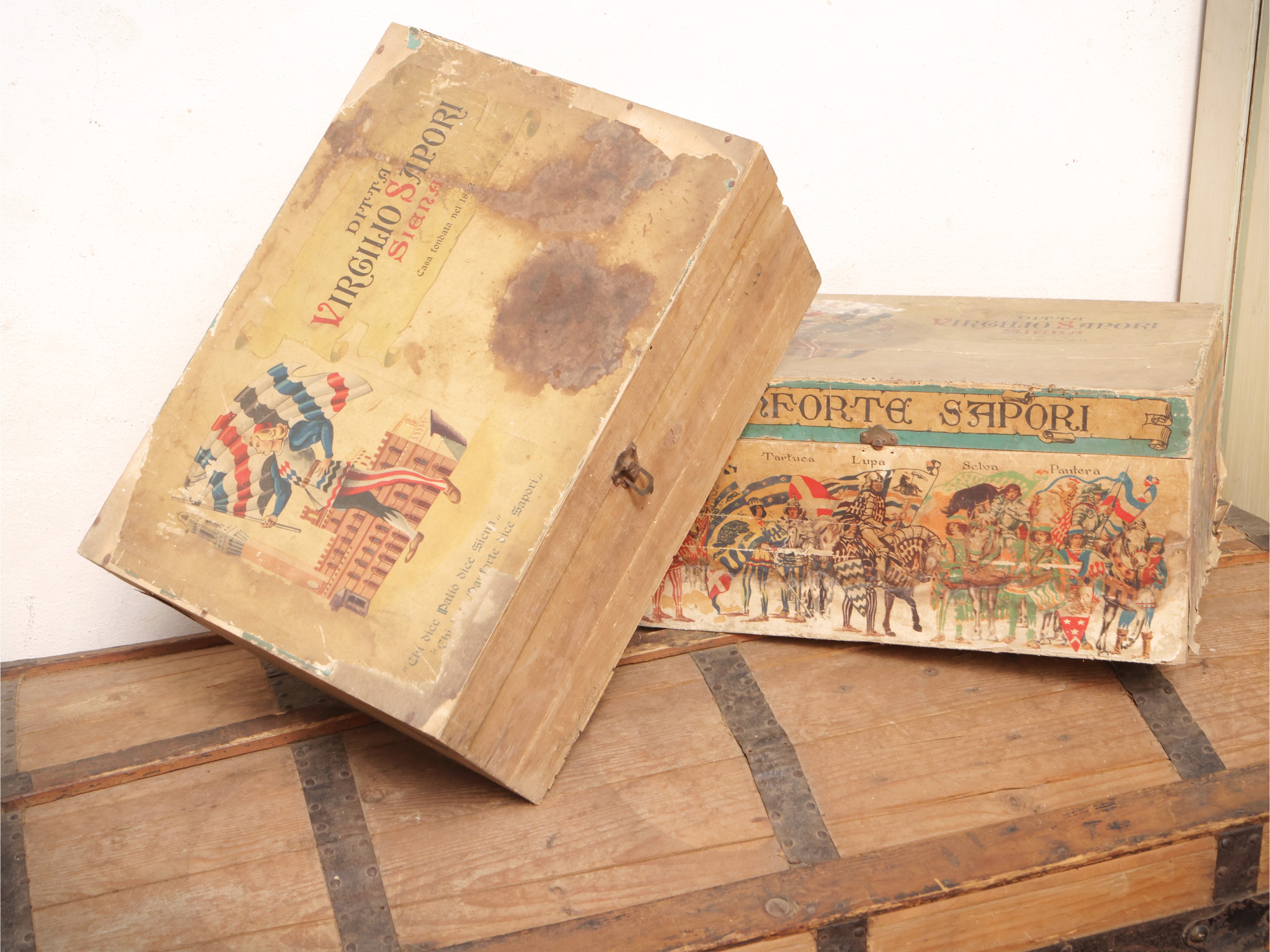 Baule da viaggio, legno tenero, prima metà del XX secolo