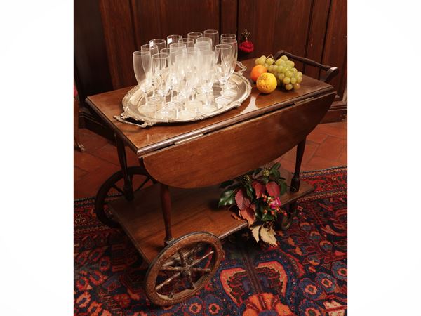 Service trolley with bands in Satinwood