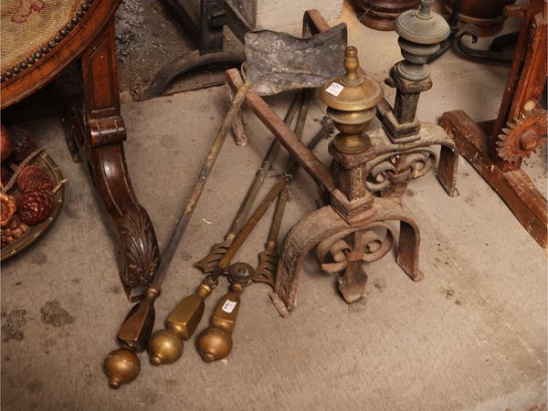 Vintage fireplace accessories