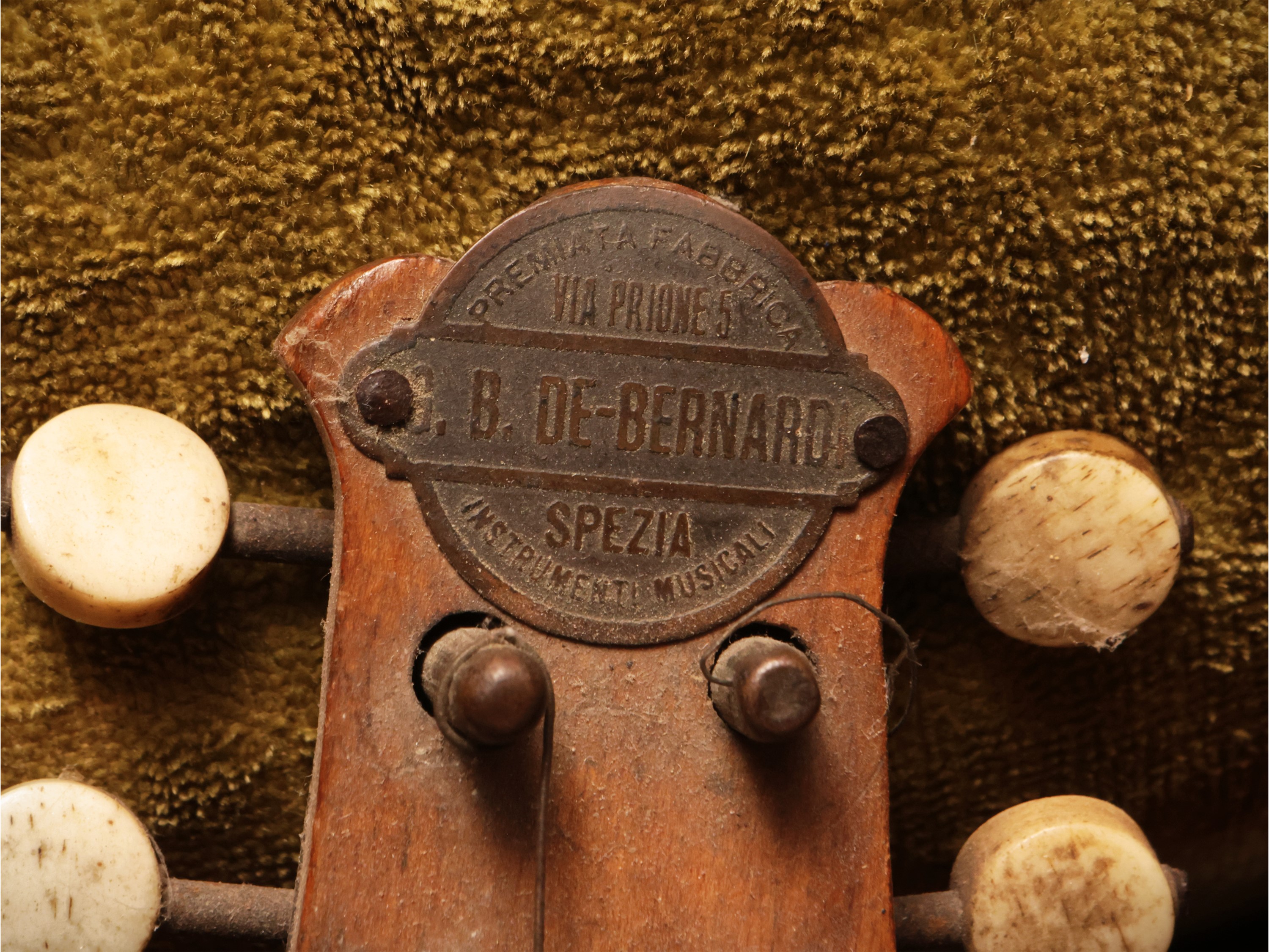 Due strumenti musicali: Violino e Mandolino, Fabbrica S. B. De Bernardi, Spezia