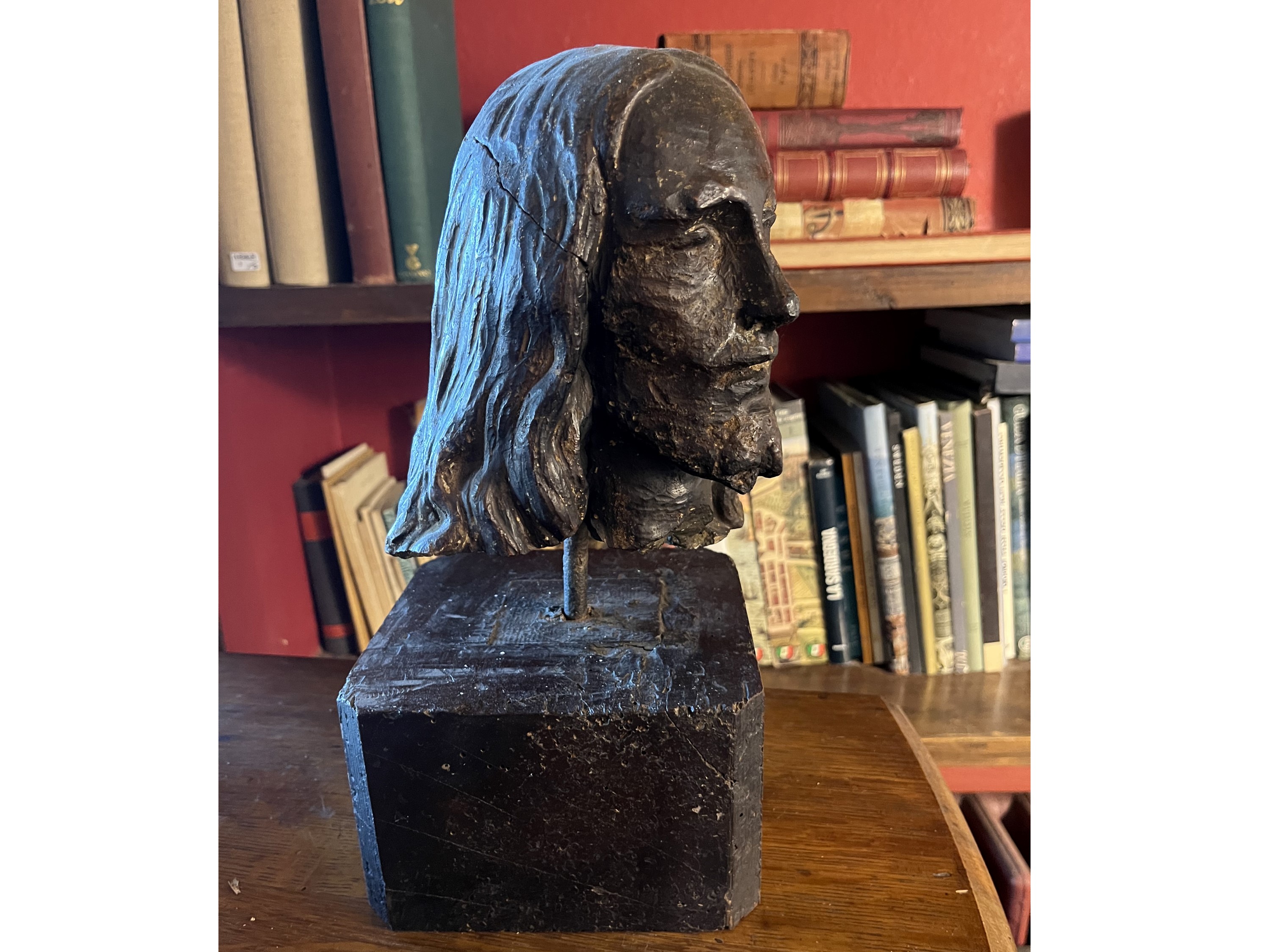 Scultore sconosciuto, Testa di Cristo in gesso patinato