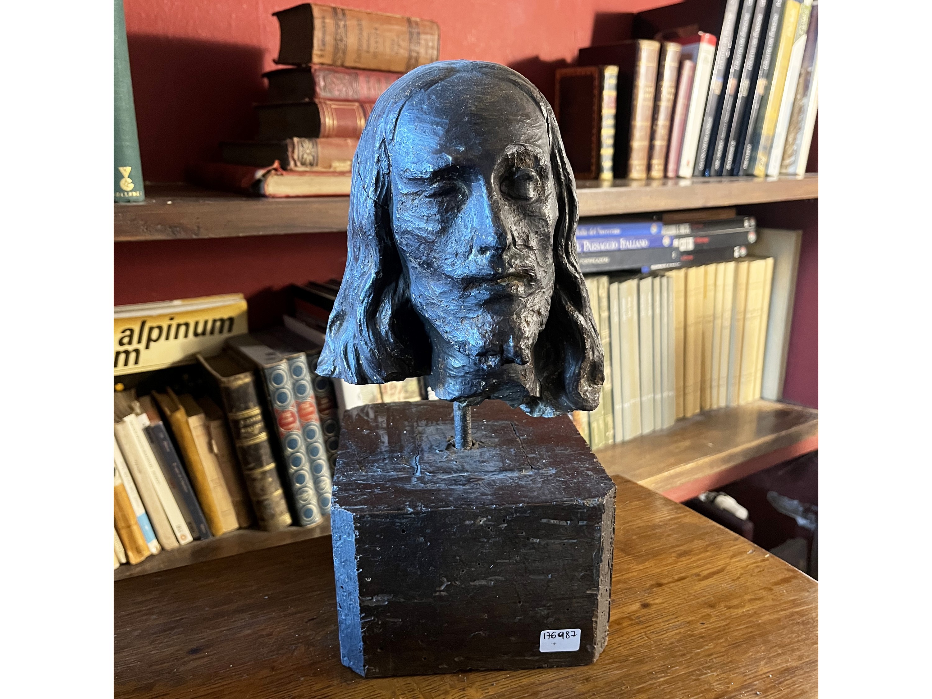 Scultore sconosciuto, Testa di Cristo in gesso patinato