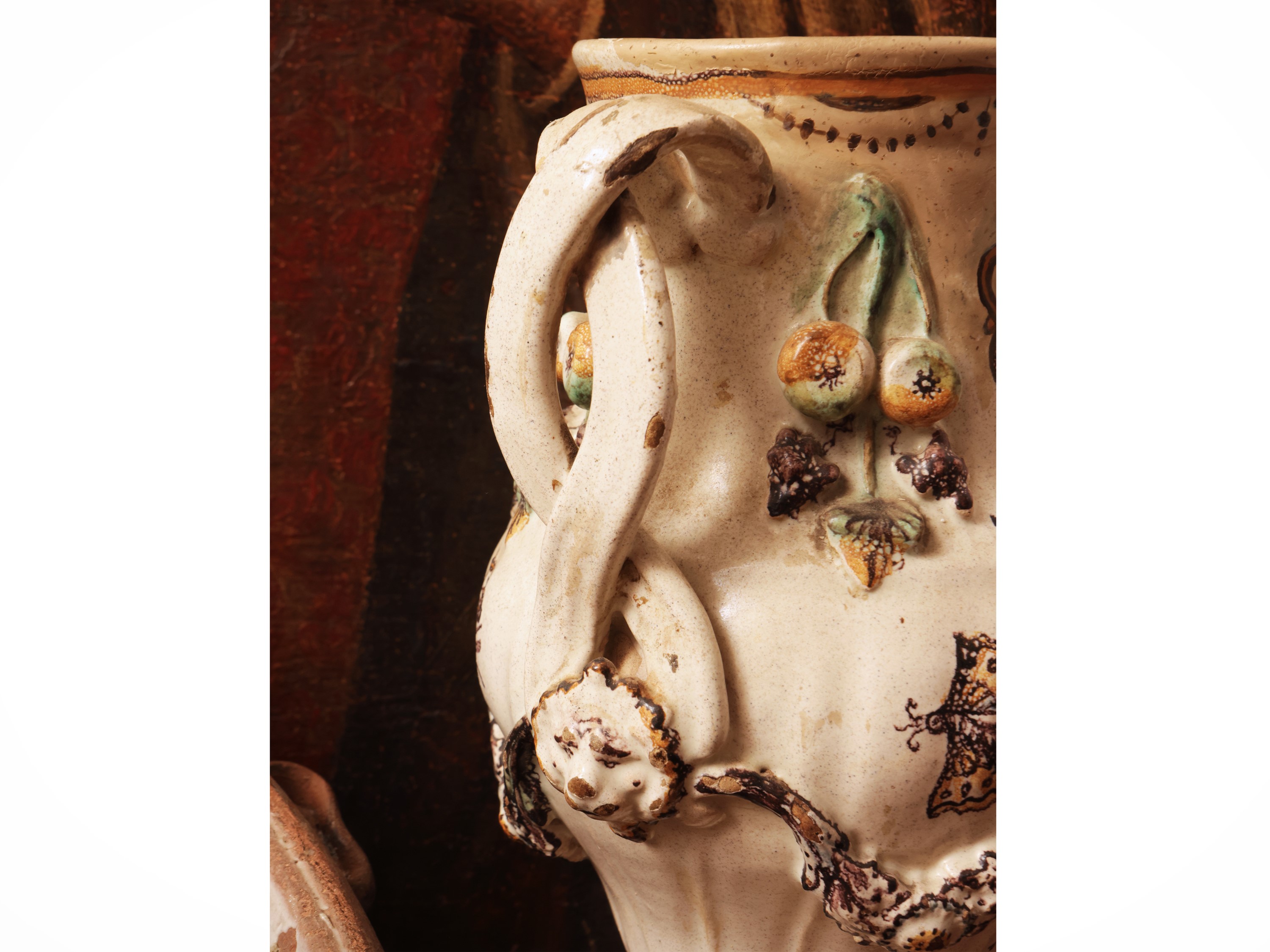 Vaso in maiolica popolare, XVIII secolo