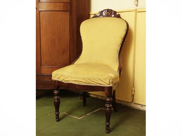Walnut conversation armchair