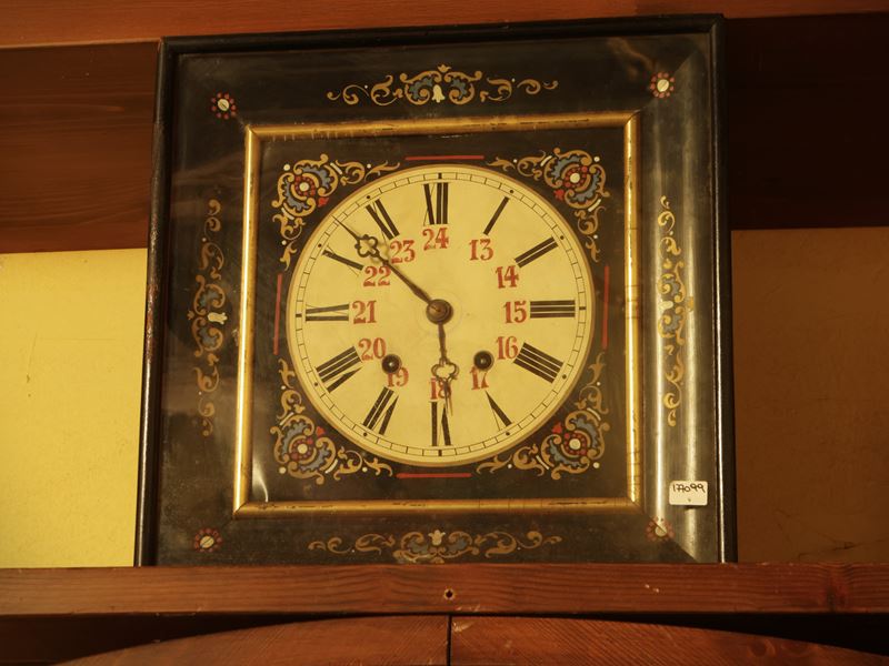 Orologio a muro, legno ebanizzato in stile Boulle, fine XIX secolo