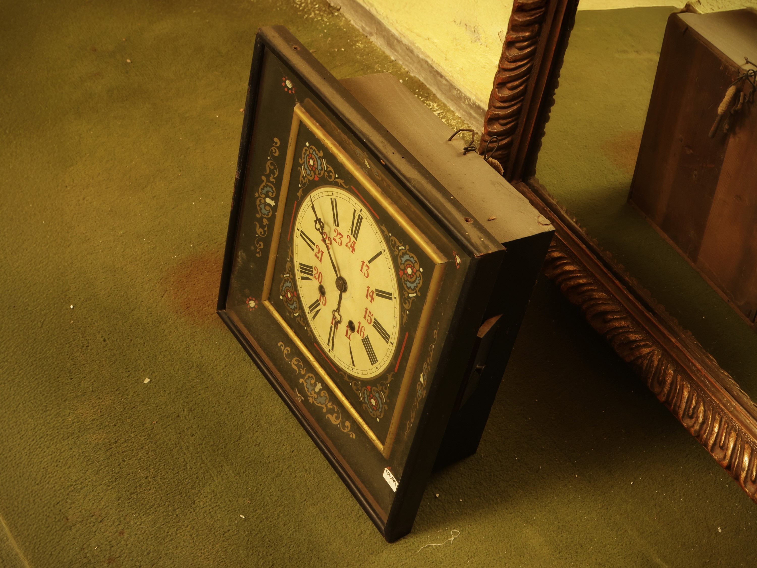 Orologio a muro, legno ebanizzato in stile Boulle, fine XIX secolo