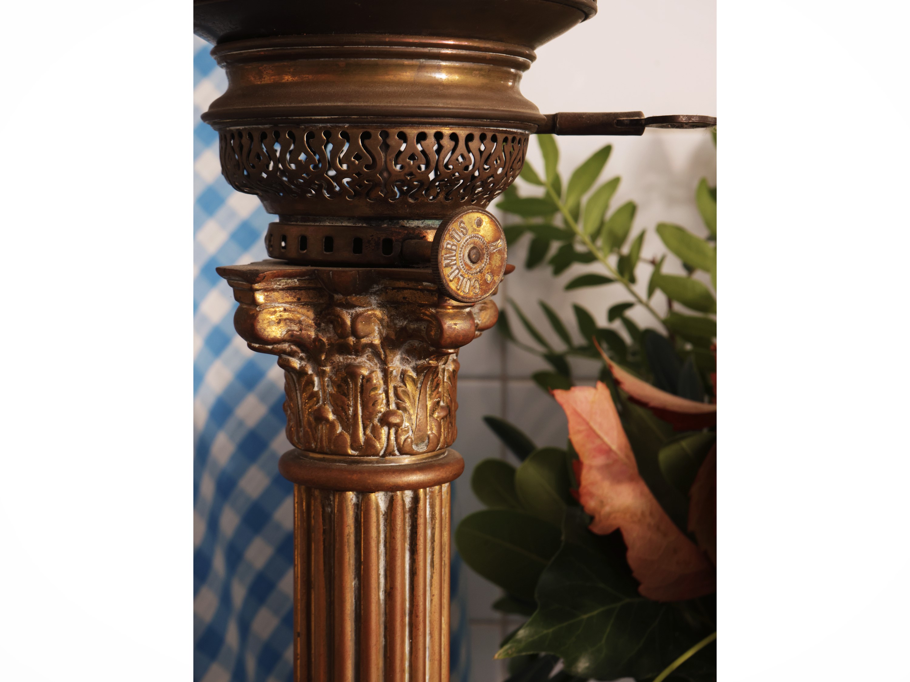 Lume ad olio in ottone, XIX/XX secolo