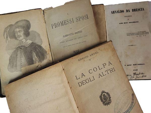 Lotto di tre libri d'epoca: letteratura italiana