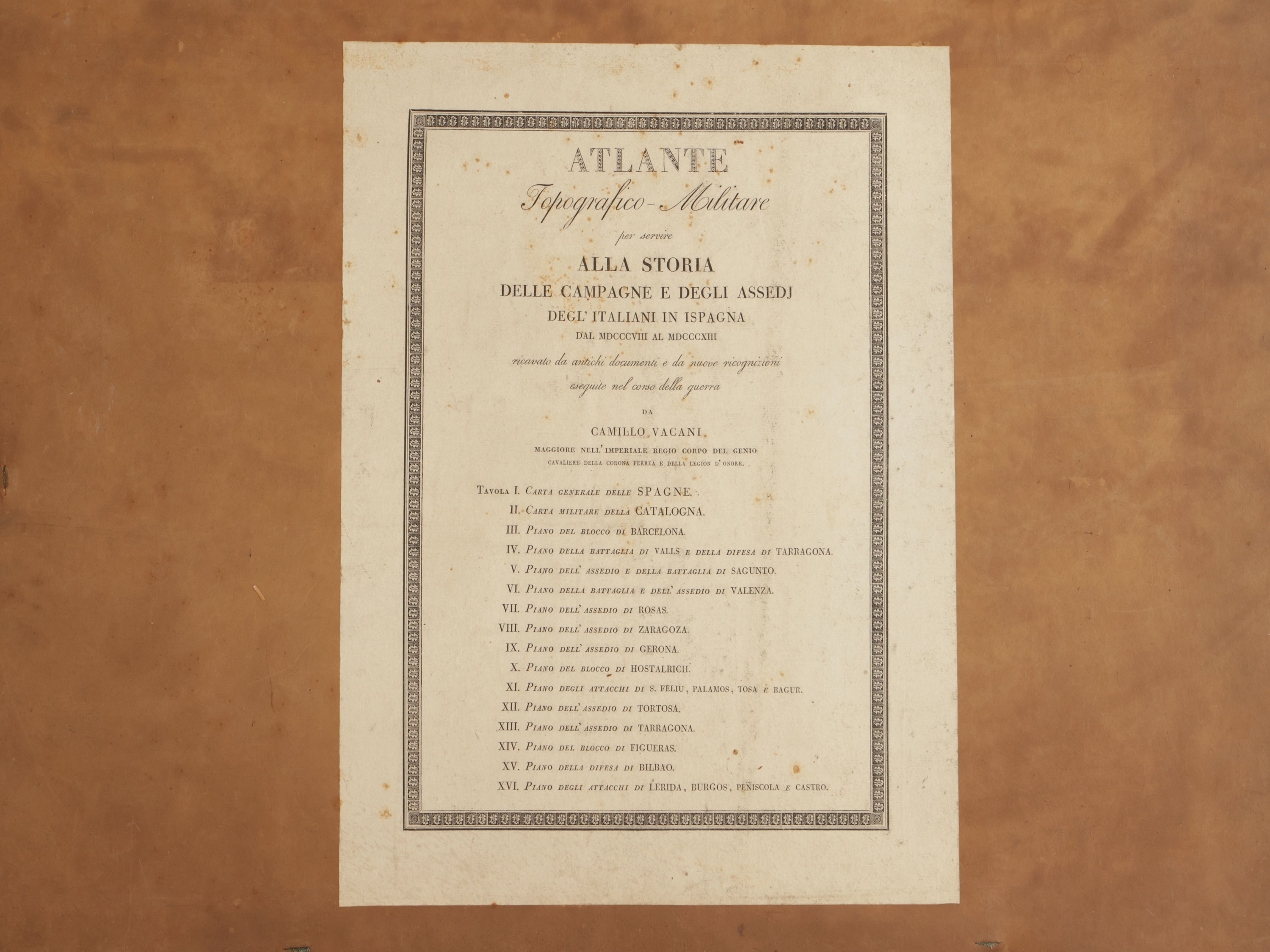 Atlante topografico militare per servire alla storia delle campagne e degli assedi...