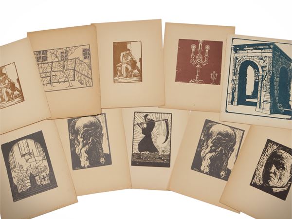 Lot of woodcuts: Irma Pavone and Sergio Sergi