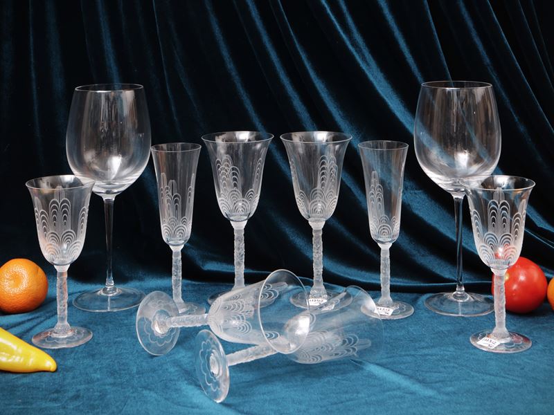 Baccarat, Servizio di bicchieri Les Jets d'Eau, cristallo, 1925
