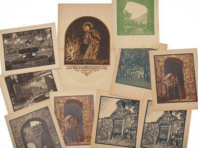 Raccolta di xilografie con vedute di paesaggi