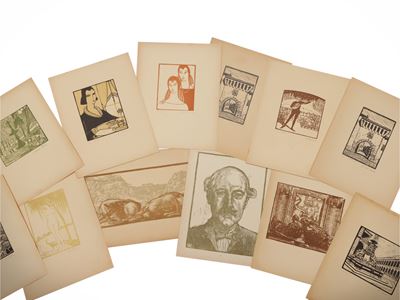 Diego Pettinelli e Alfredo Morini, Lotto di xilografie, 1924-1926