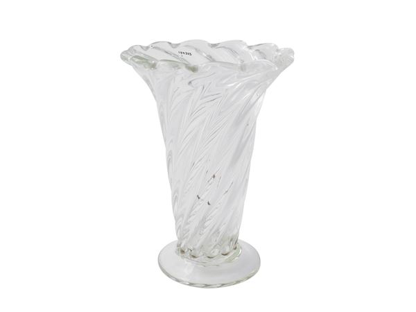 Cordonato Crystal vase Seguso Vetri d'arte  (Murano, 1935 ca.)  - Auction A Dwelling in Prato - Maison Bibelot - Casa d'Aste Firenze - Milano