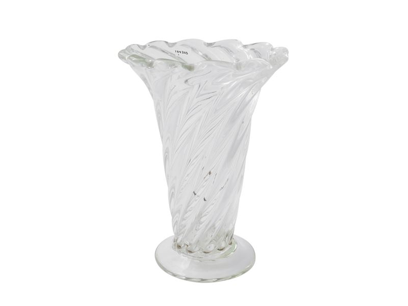 Vaso in Cristallo Cordonato Ritorto Seguso Vetri D'arte