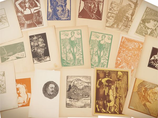 Lot of woodcuts: Giannetto Malmmerendi, Antonello Moroni and Mario Davini