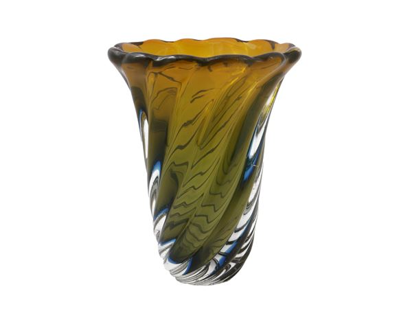 Submerged glass vase Flavio Poli, Seguso Vetri d'Arte