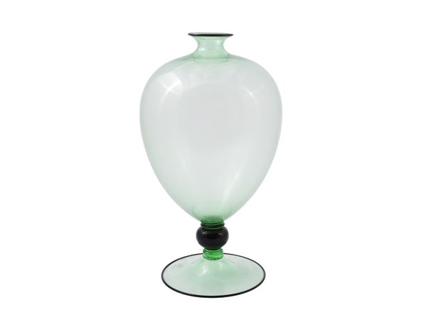 Veronese "vase in verdino transparent green glass