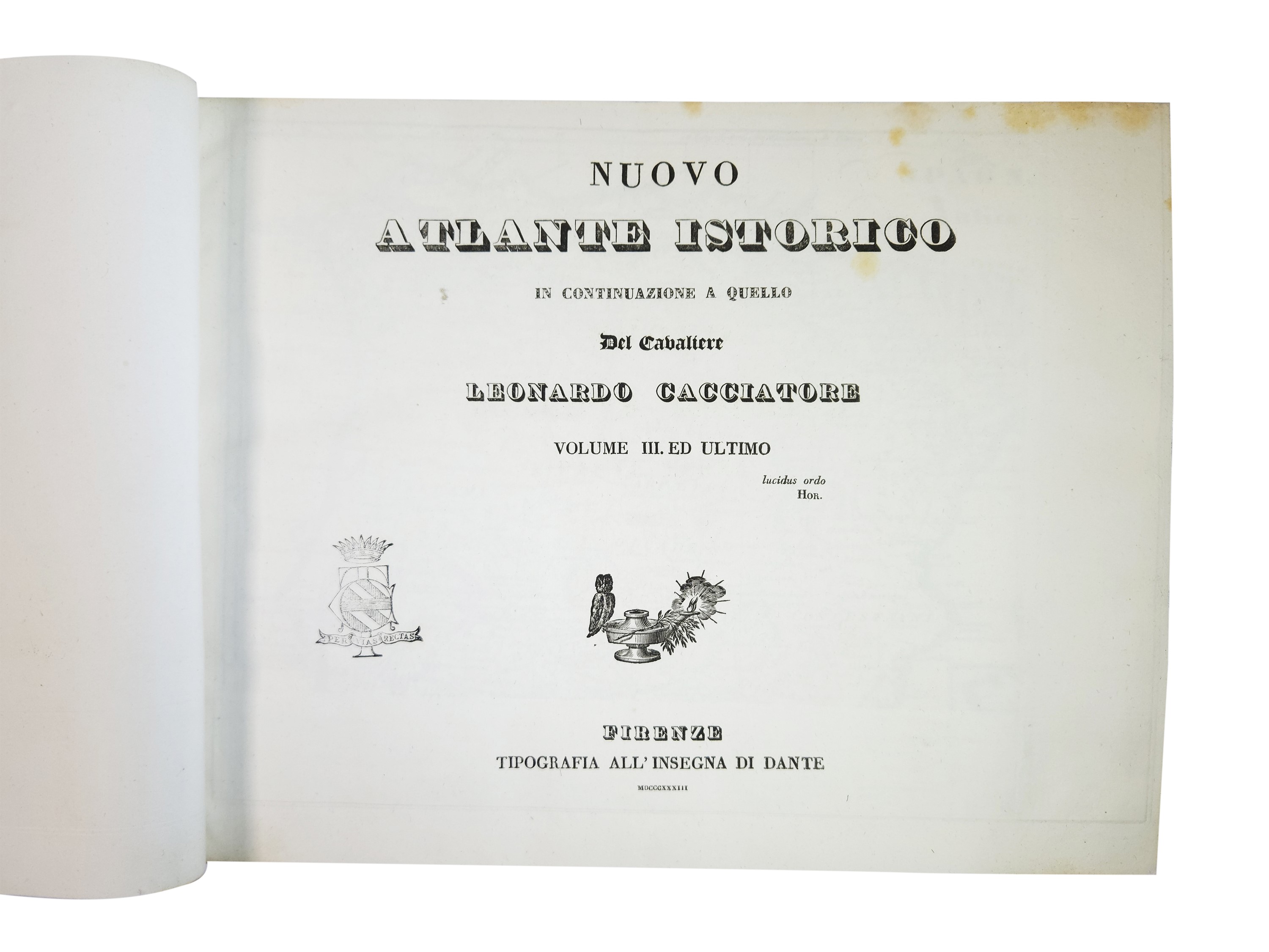 Nuovo Atlante Istorico del Cavaliere Leonardo Cacciatore