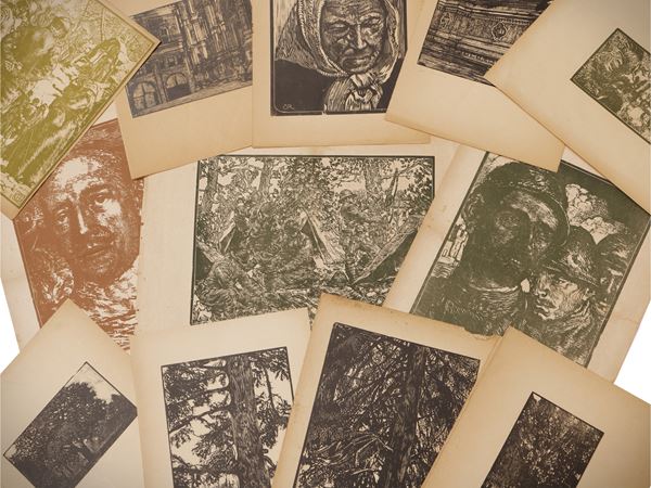Lot of woodcuts: Gino Barbieri and Giulio Ricci