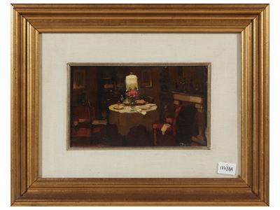Interno, olio su tavoletta