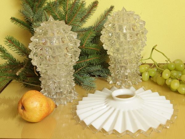 Pair of small rostrate glass lights