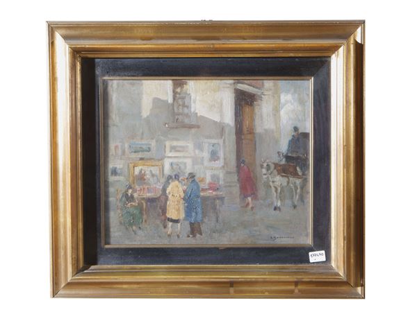 City glimpse with market and carriage