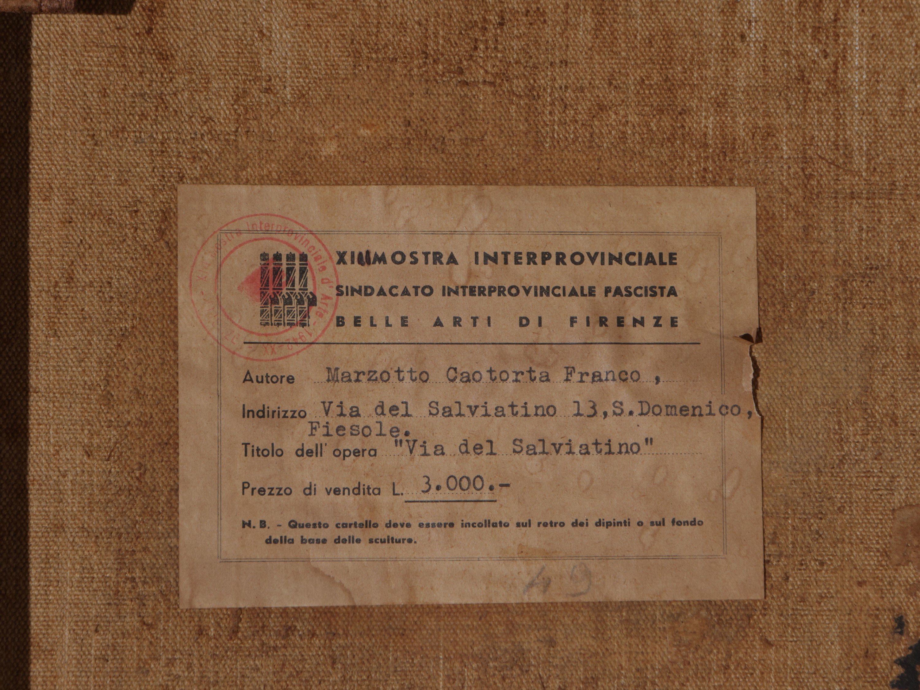 Franco Marzotto Caotorta - Firenze, Via del Salviatino 1942