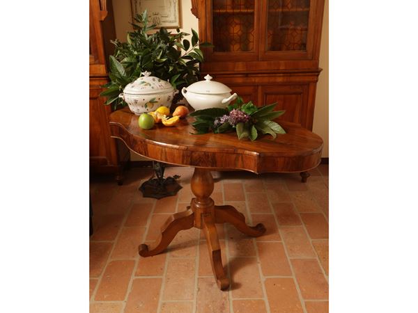 Oval walnut table