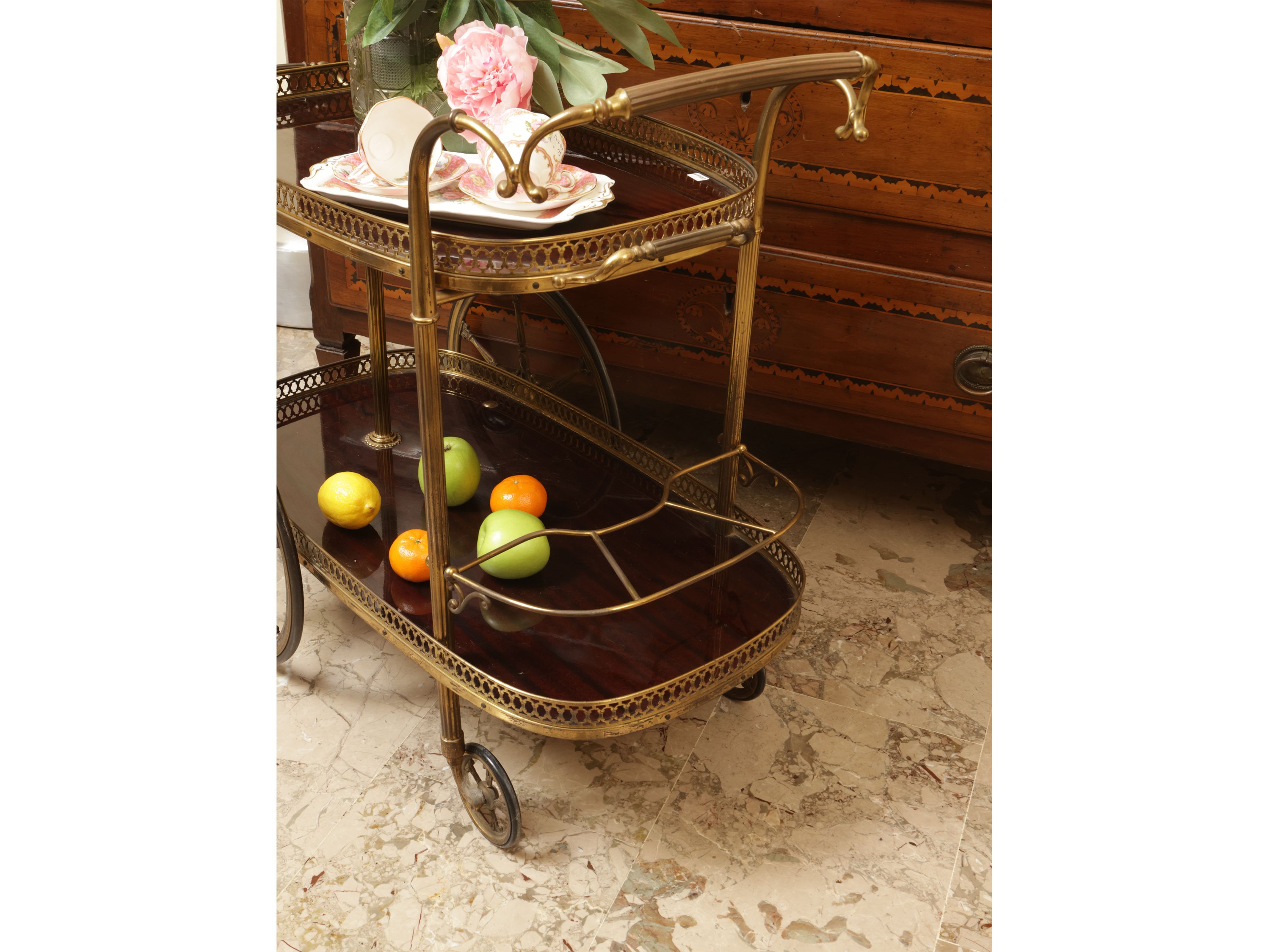 Carrello Portavivande in Ottone