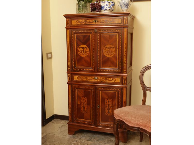 Secretaire da Fumatore Impiallacciato in Satinwood