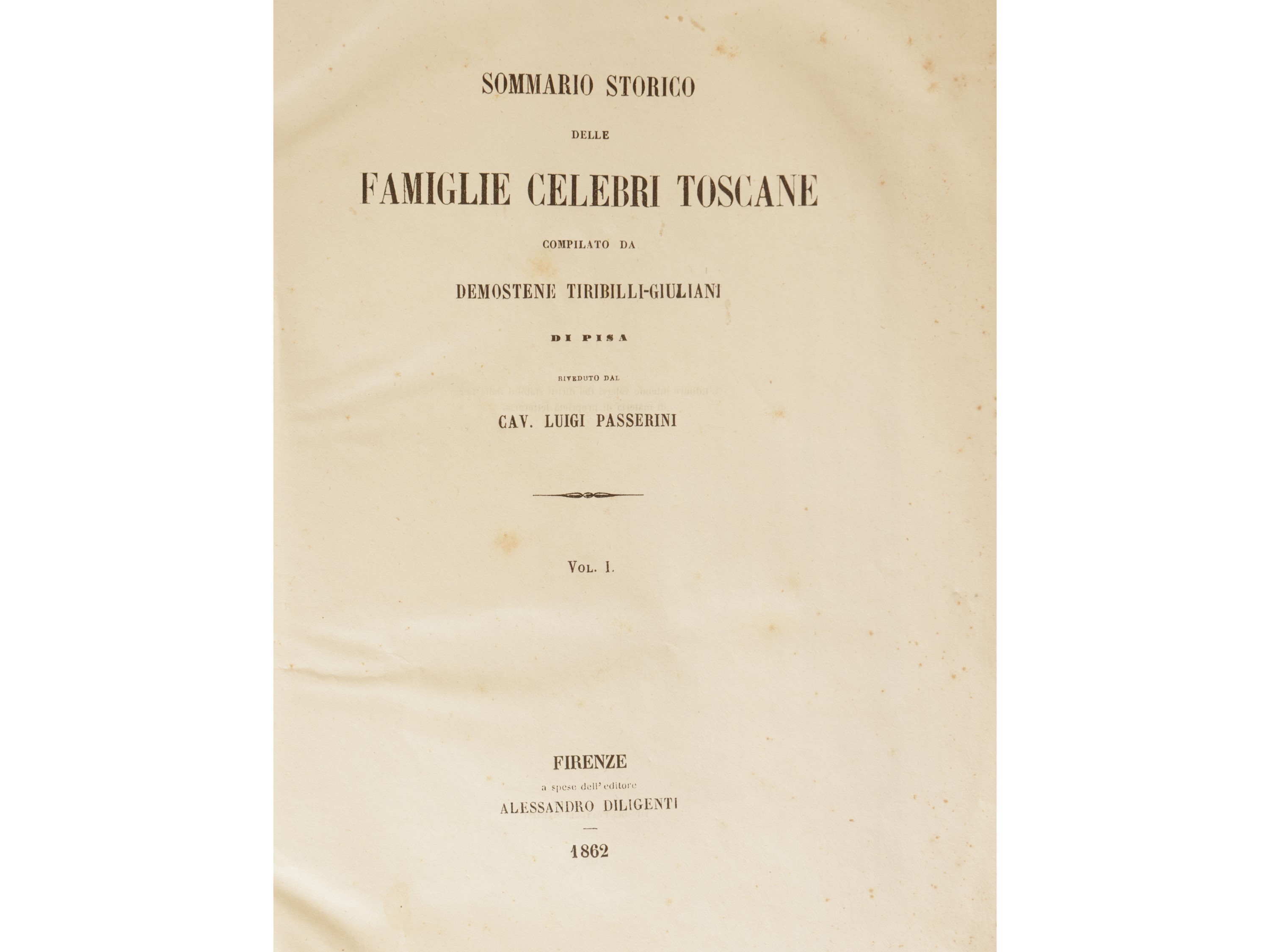 Sommario Storico delle Famiglie Celebri Toscane