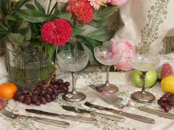 Table accessories bound in silver  - Auction A country house near Crema: a collection of 19th century paintings - Maison Bibelot - Casa d'Aste Firenze - Milano