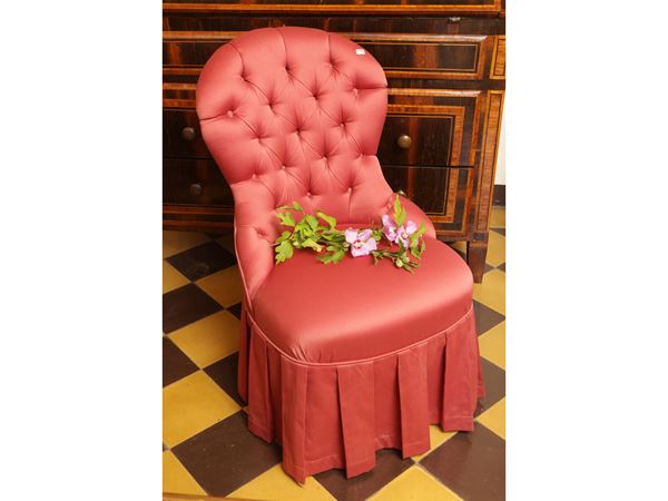 Poltroncina capitonnè  - Asta Un villino a Crema: una raccolta di pittura dell'Ottocento - Maison Bibelot - Casa d'Aste Firenze - Milano