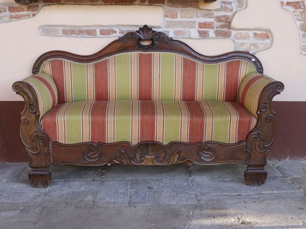 Boat sofa in walnut