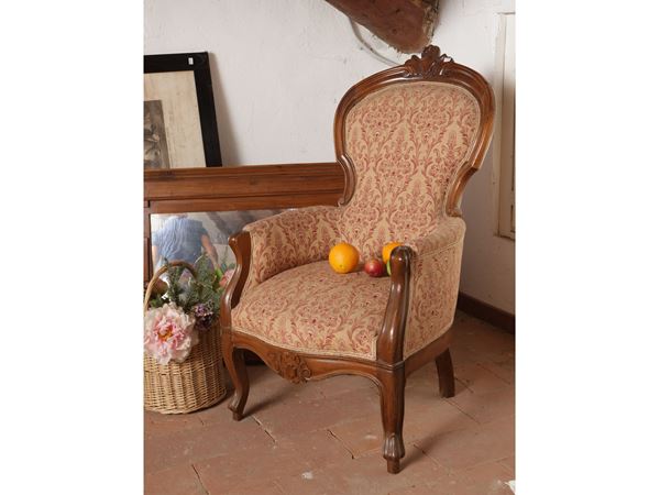 Walnut armchair