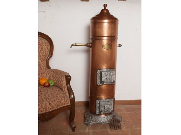 Copper water heater stove