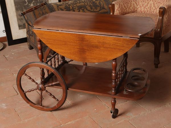 Carrello di servizio in noce