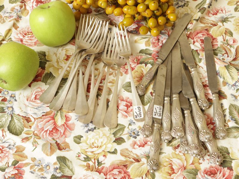 Set di posate da dolce in argento