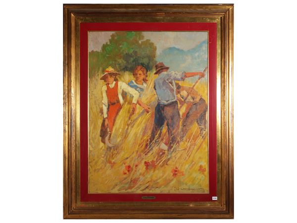 Carlo Domenici : Mietitura  - Asta Arte Moderna e Contemporanea - Maison Bibelot - Casa d'Aste Firenze - Milano