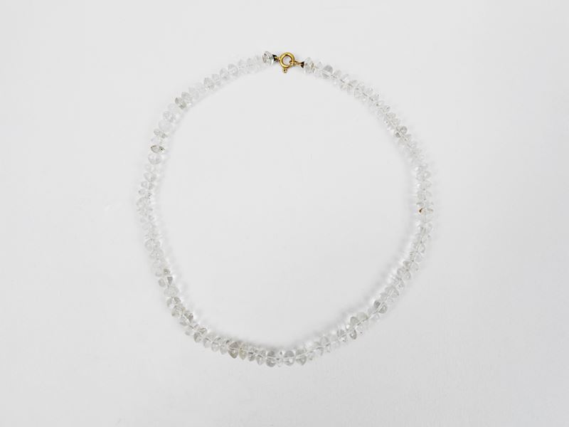 Girocollo in cristallo di rocca e oro 18K
