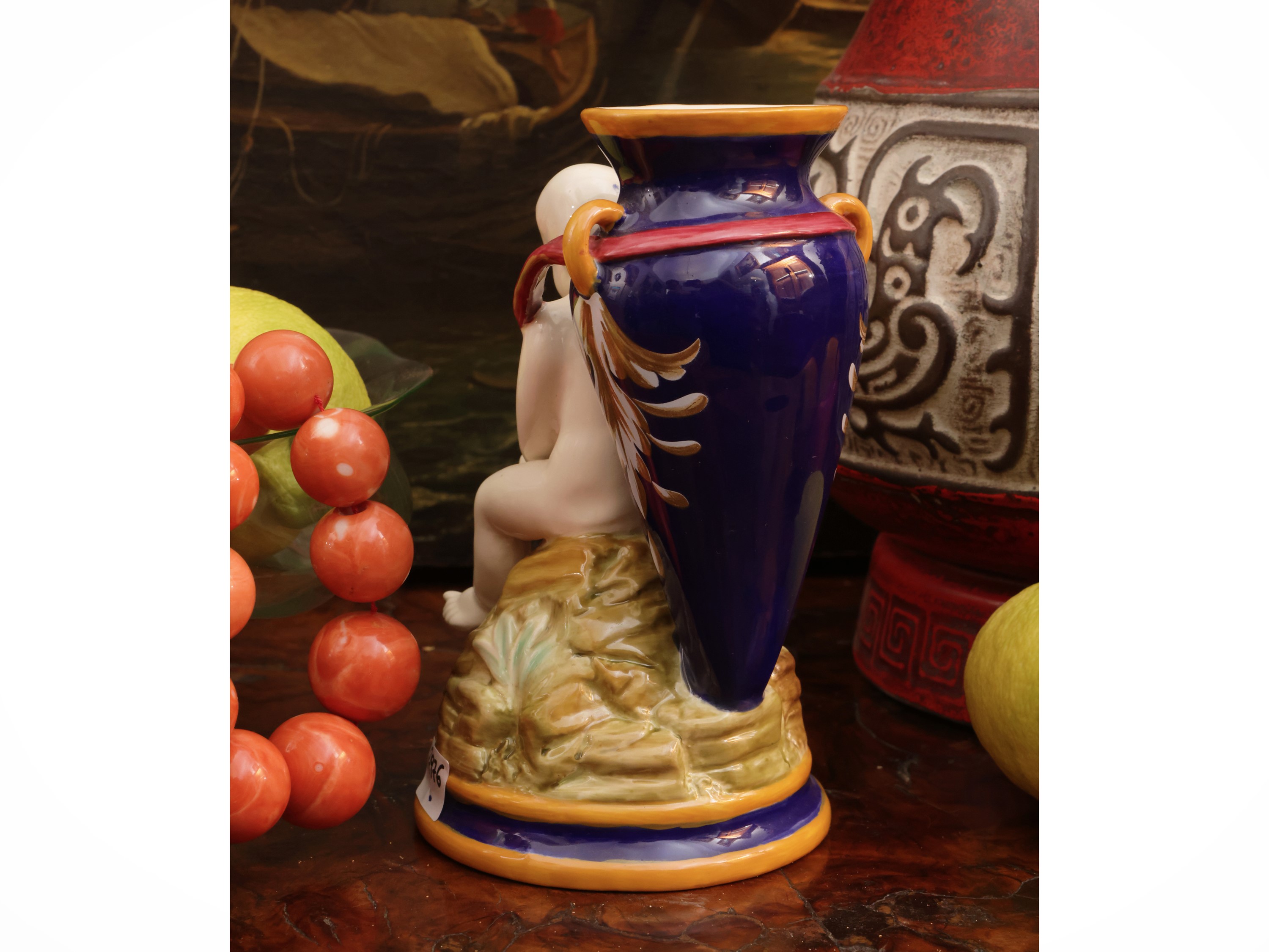 Piccolo Vaso Portafiori in Terracotta Invetriata, Ginori