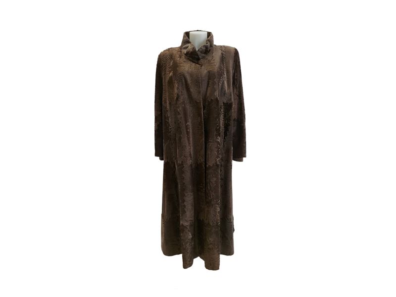Cappotto Lungo in Pelliccia Breitschwanz Marrone, Slupinski St. Moritz